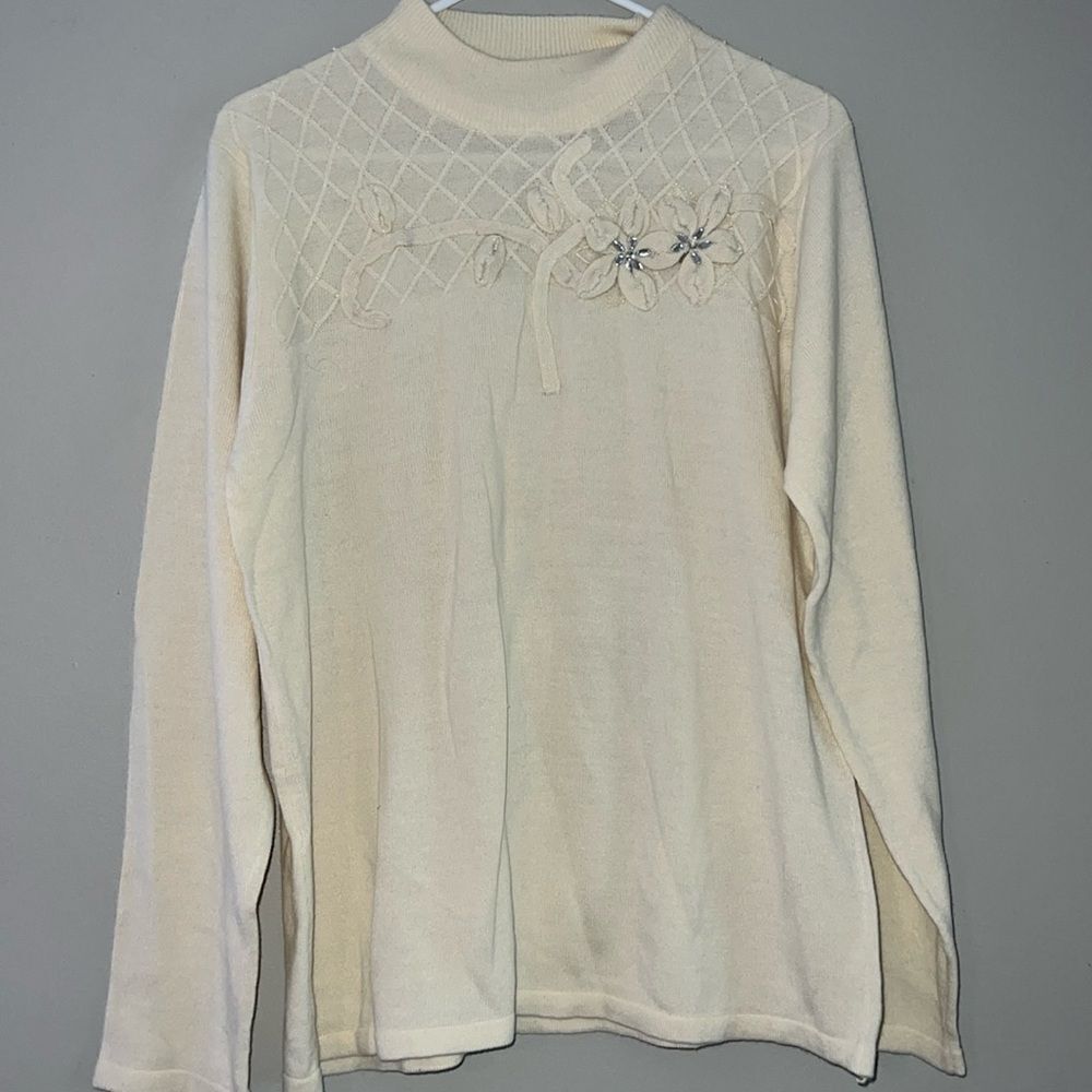 Salon Studio floral embellished sweater size large
